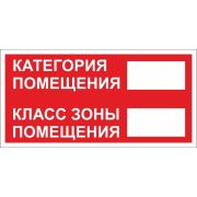 Знак B68 Категория помещения. Класс зоны помещения